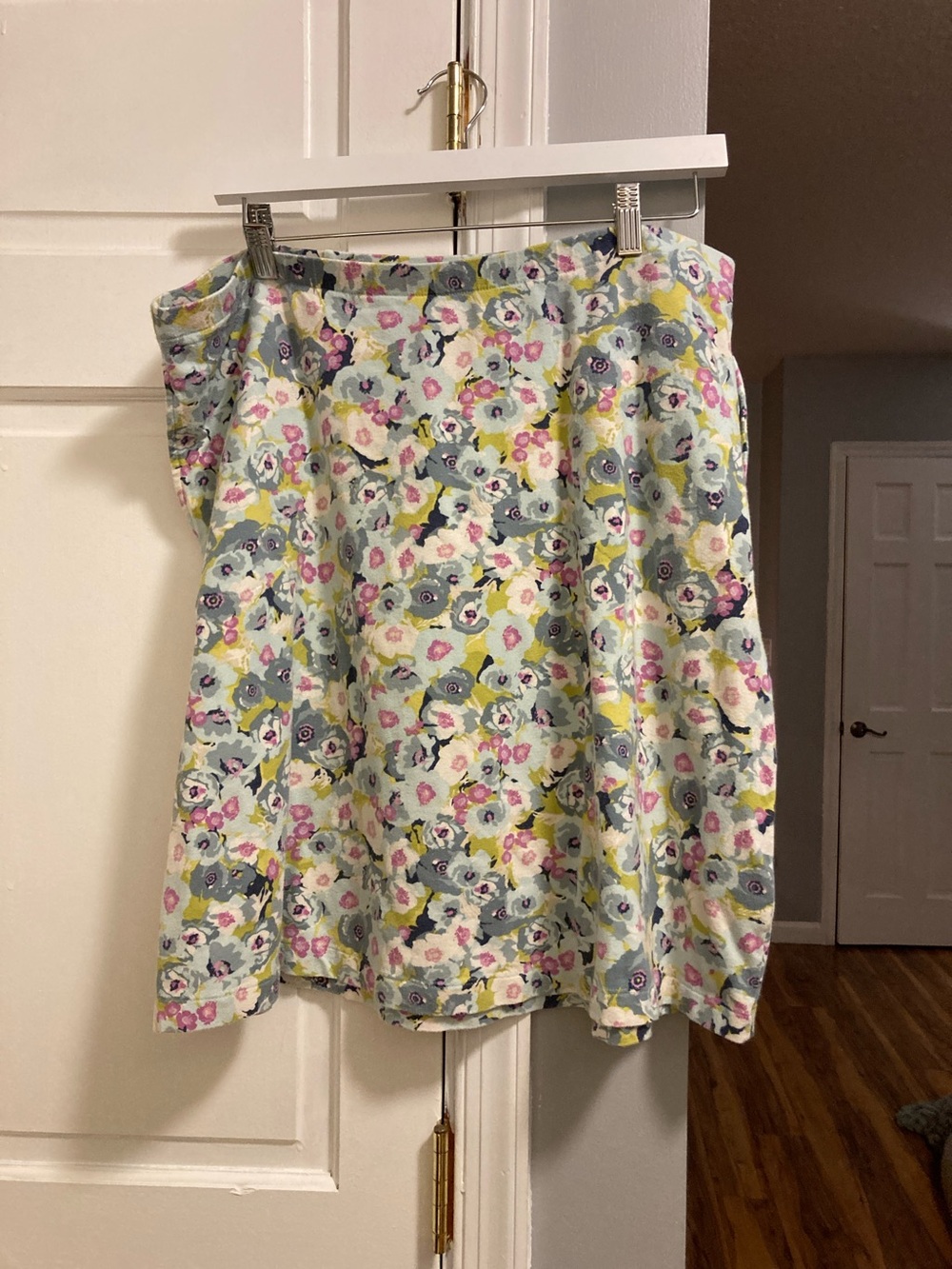 J. Jill Pastel Floral A-Line Skirt in Yellow, Pink and Blue